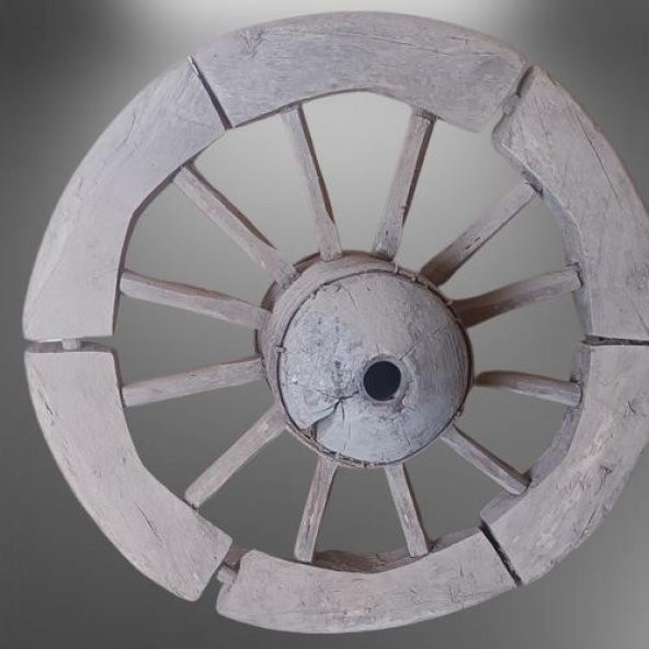 Hobi ADN 90253 dekoratif At ve Öküz Arabası Tekeri Bahçe Aksesuarı Ahşap El yapım - 6