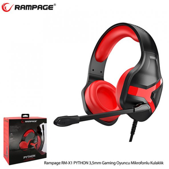 Rampage Rmx1 Python Gaming Mikrofonlu Kulaklık Siyah/Kırmızı