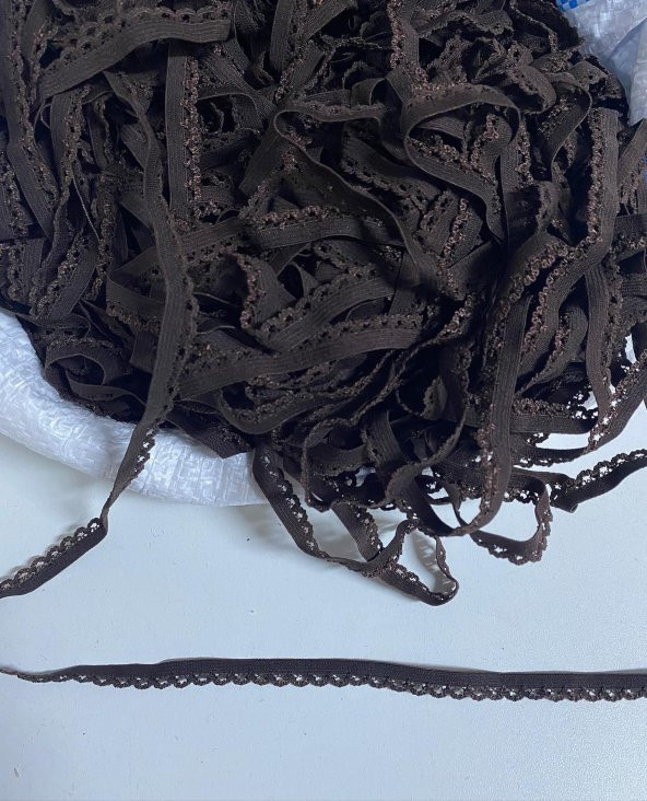 Lastik SİYAH faredişi desenli 8mm- 5mt  iç çamaşır Lastiği 1 Paket 5Mt - 2