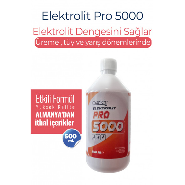 Munich Vet Elektrolit Pro 5000- 500 Ml FİZİKSEL VE METABOLİK DESTEK