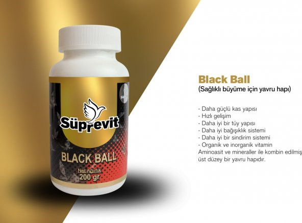 Süprevit Black Ball  200 Gr. Yavru Güvercin Için Sağlıklı ve Hızlı Büyüme Sağlayıcı - 2