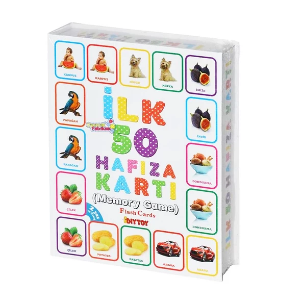 Diytoy İlk 50 Hafıza Kartı Memory Game Flash Cards Zeka Geliştirici Hafıza Eğitici Oyuncak