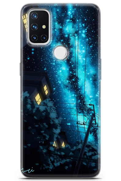 OnePlus Nord N10 5G Kılıf Seri Moon 14 Binalar Cover Kılıf Çok Renkli