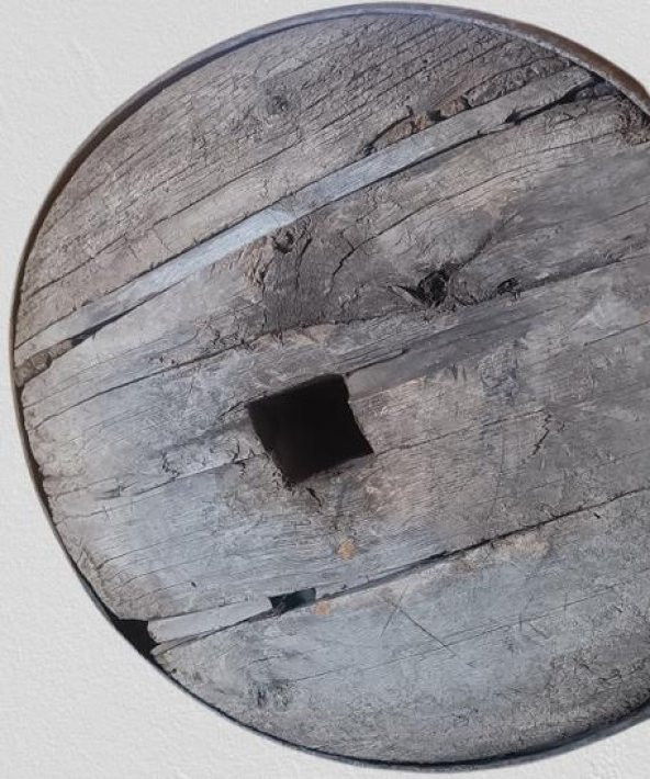 Hobi ADN 90255 Dekoratif Kağnı Tekeri 100 Yıllık Tarihi Eser Ahşap Model El Yapım