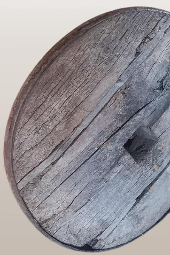 Hobi ADN 90255 Dekoratif Kağnı Tekeri 100 Yıllık Tarihi Eser Ahşap Model El Yapım - 8