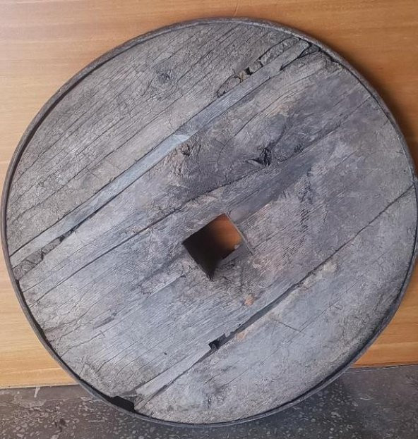 Hobi ADN 90255 Dekoratif Kağnı Tekeri 100 Yıllık Tarihi Eser Ahşap Model El Yapım - 9