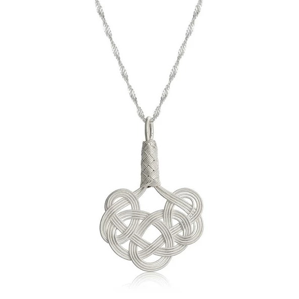 Gümüş Kazaziye Örgü Kadın Kolye  SL5236 ürün görseli