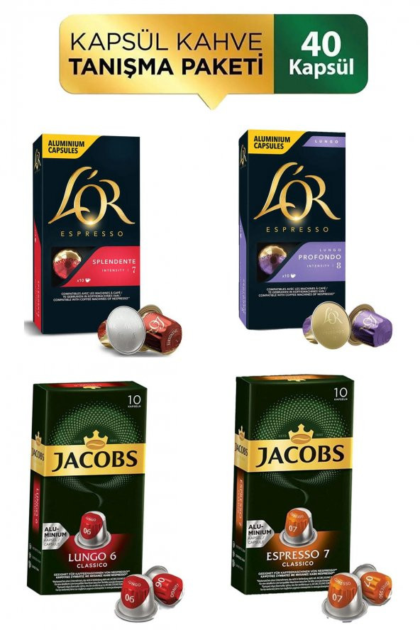 Jacobs ve LOR Kapsül Kahve Tanışma Paketi 10 x 4 Paket