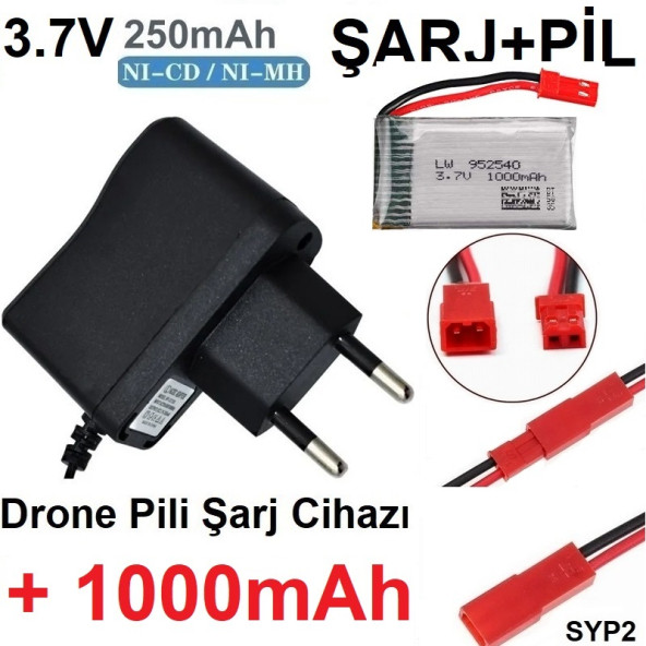 Drone Pili Şarj Cihazı + 1000 Mah Pil Syp2 Ph Mx2.0 Fiş Güç Adaptörü 3.7v 250mah
