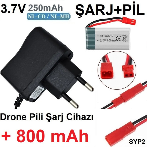 Drone Pili Şarj Cihazı + 800 Mah Pil Syp2 Ph Mx2.0 Fiş Güç Adaptörü 3.7v 250mah