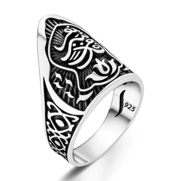​Gümüş Nali Şerif Başparmak Erkek Yüzük SL5222 - Resim 6
