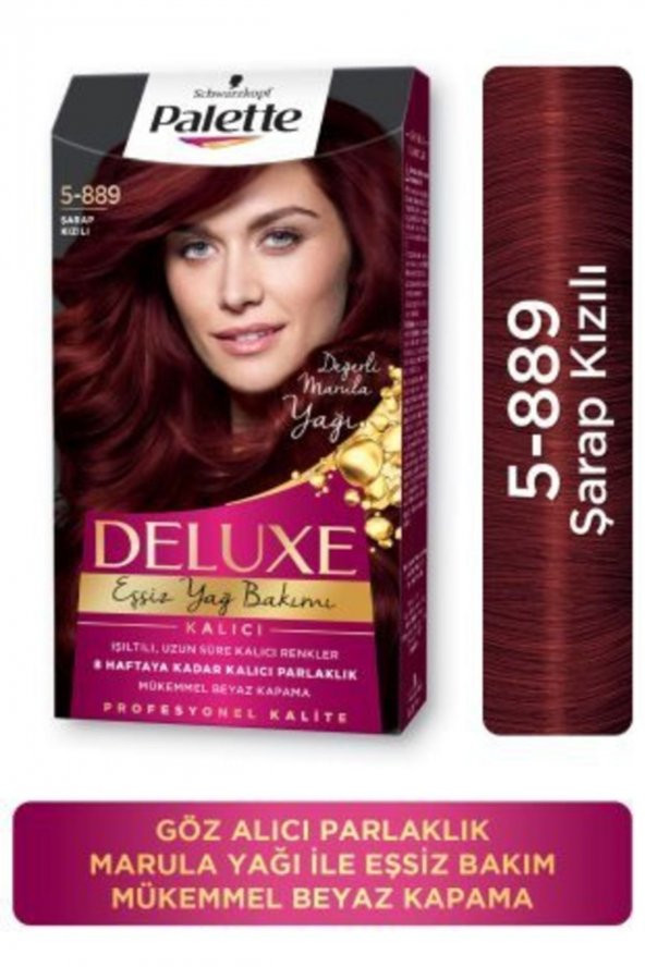 Palette Deluxe Kit Saç Boyası-5.889-şarap Kızılı