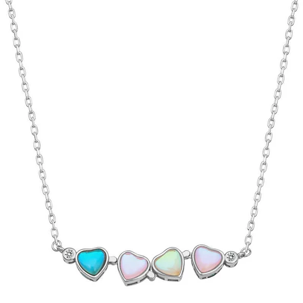 Gümüş Renkli Açılabilen Yonca Kadın Kolye  SL5051 - Resim 3