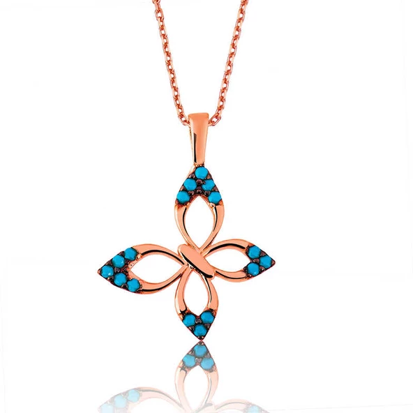 Gümüş Mavi Kelebek Bayan Kolye SL1941 ürün görseli