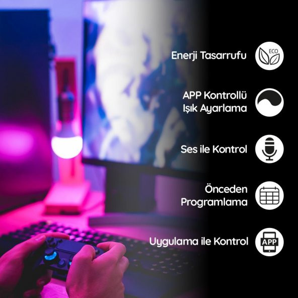 Bilicra Mood Akıllı Ampül - 2li Set - 16 Milyon Renk Seçeneği & WiFi üzerinden kontrol - 2