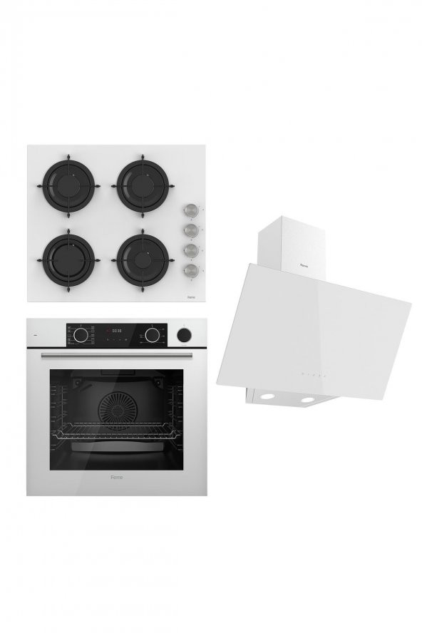 Ferre Steamart&fryart Serisi Buharlı Pişirme Beyaz Set (cs206 + Xe64cb +d078 )