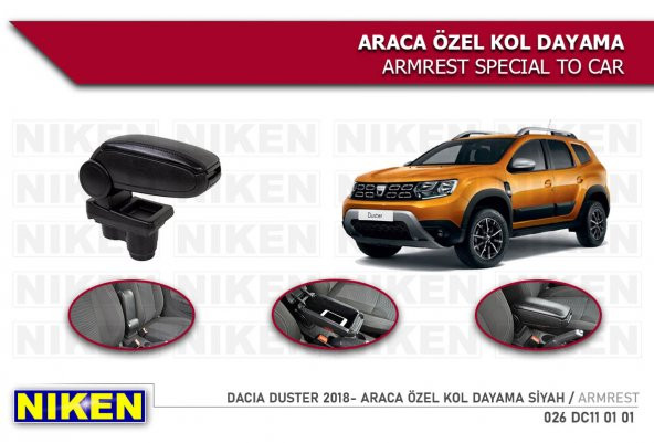 YENİ DACİA DACİA DUSTER 2018 2019 2020 MODEL NİKEN ARACA ÖZEL KOL DAYAMA KOLÇAK