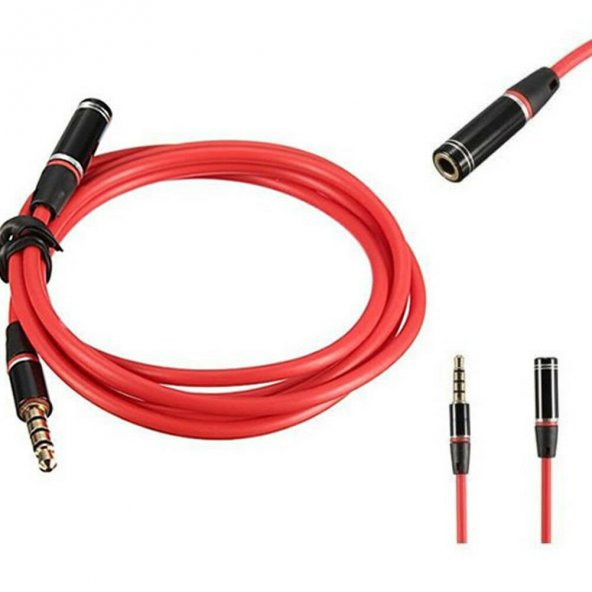 4 Boğumlu 3.5 mm Kulaklık-Mikrofon Uzatma Kablosu - 1.2 Metre - 2