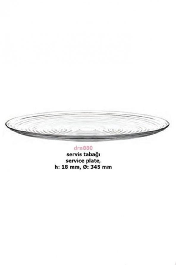 DRN880 Yuvarlak Cam Servis Pasta Sunum Tabağı Sunumluk 35cm - 3