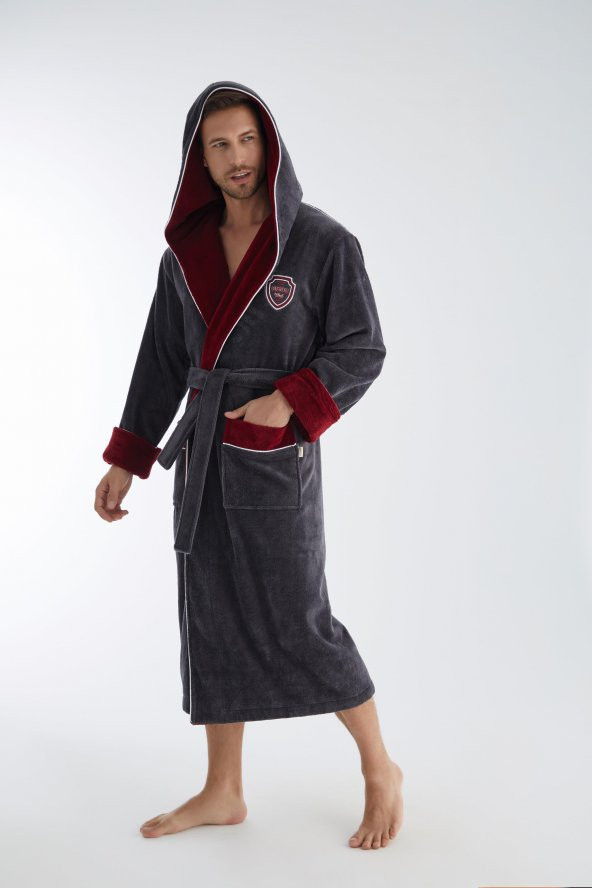 ARENA Nakış Triga Bukle  Bambu Cotton Erkek Bornoz - 2