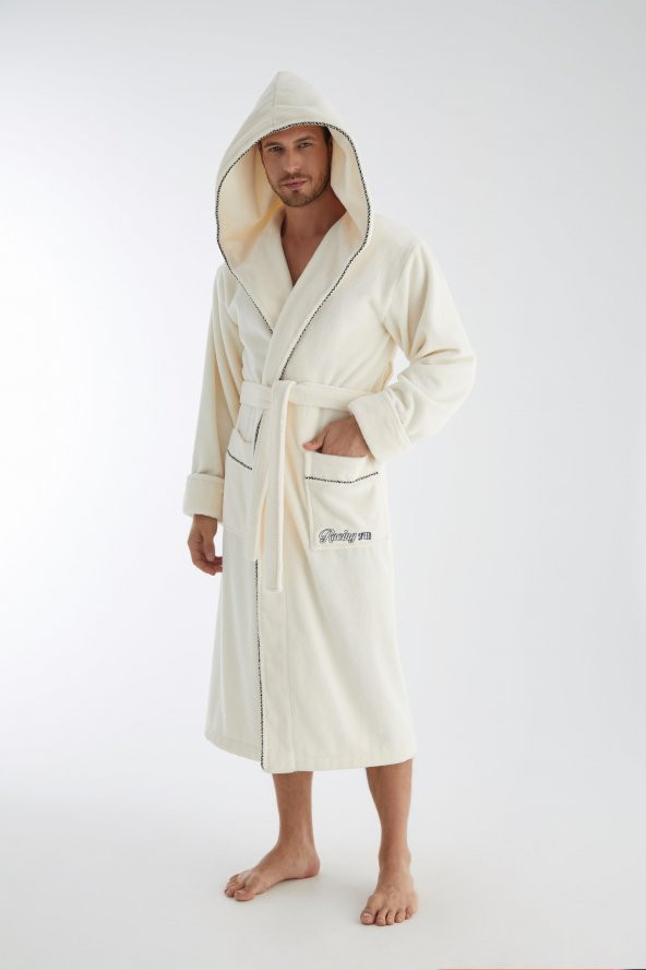 RACİNG SPEED Nakış Triga Bukle  Bambu Cotton Erkek Bornoz - Resim 3