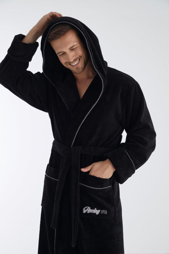 RACİNG SPEED Nakış Triga Bukle  Bambu Cotton Erkek Bornoz - Resim 11