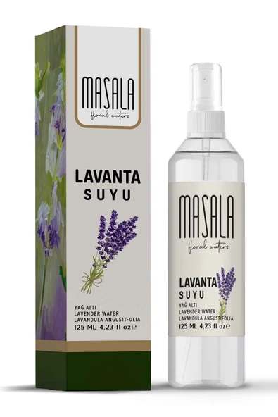Masala Saf Lavanta Suyu 125 ml 100 Doğal Yağlı Hidrosol - Tonik Lavender Floral Water Hydrosol Tonic