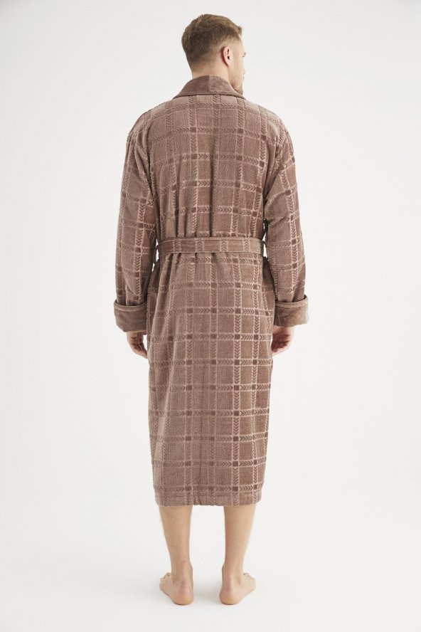 Jakarlı %100 Cotton Erkek Bornozu - 5