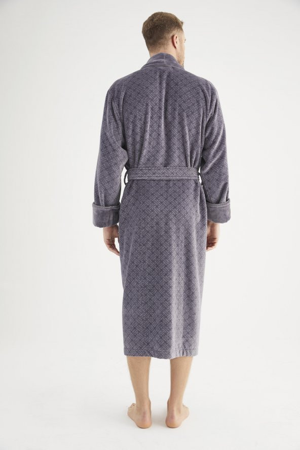 Jakarlı %100 Cotton Erkek Bornozu - 9