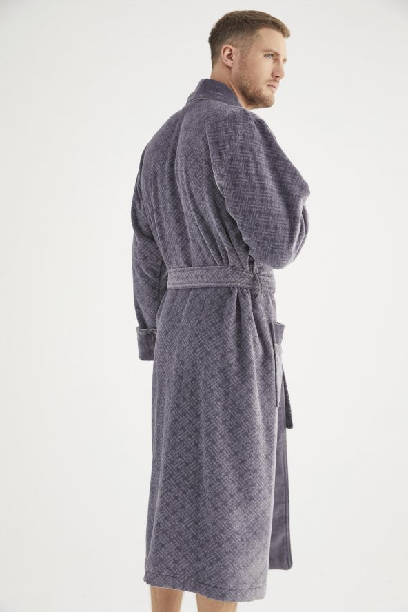 Jakarlı %100 Cotton Erkek Bornozu - 10