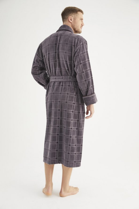 Jakarlı %100 Cotton Erkek Bornozu - 11