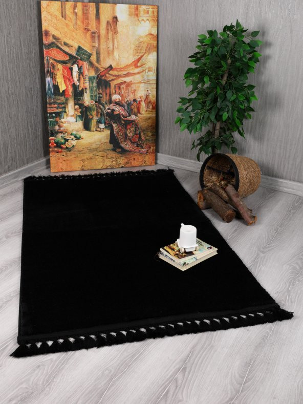 My Evilla Modern Dekoratif   Örgü Saçaklı Simirna  Peluş  Halı Yolluk - 7