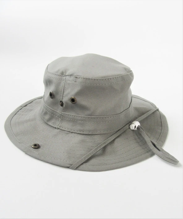 salarticaret Yazlık Katlanabilir Koyu gri Safari Fötr Şapkası