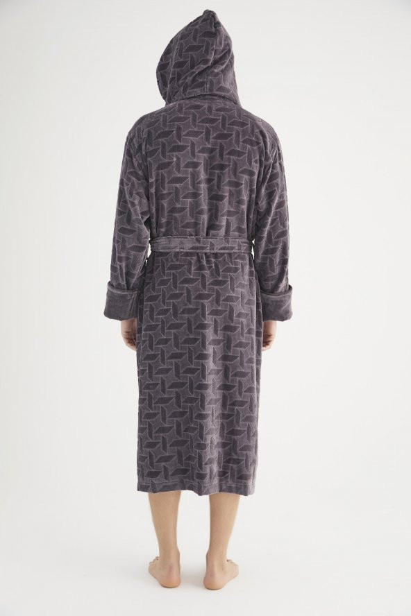 Jakarlı %100 Cotton Erkek Bornozu - 10