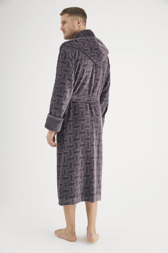 Jakarlı %100 Cotton Erkek Bornozu - 12