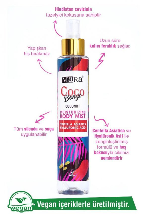 MARA Coco Bongo Centella Asiatica Ve Hyalüronik Asit Içeren Vücut Spreyi 150 ml - 2
