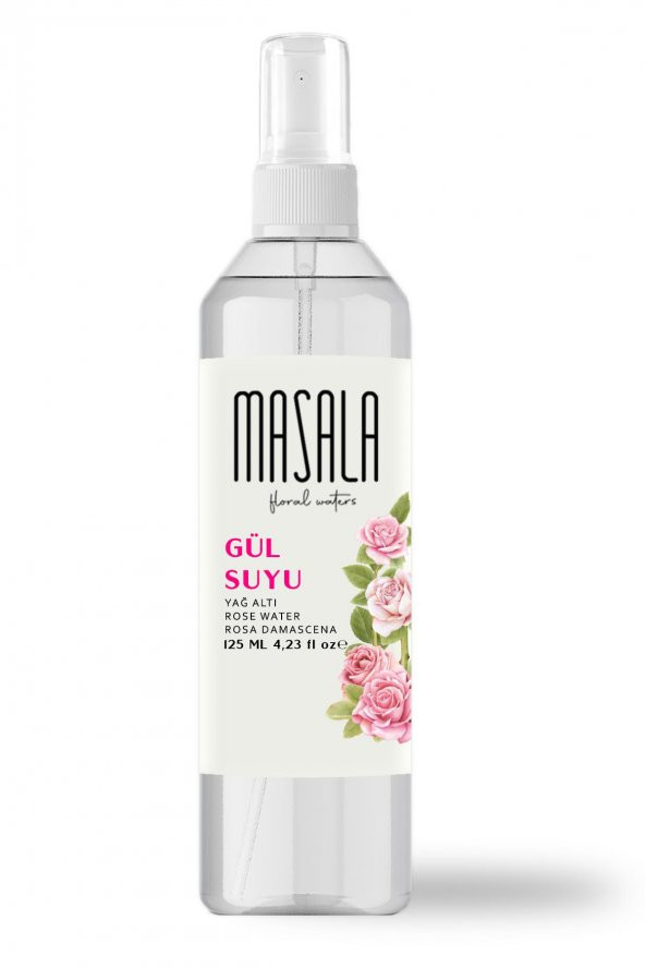 Masala Saf Gül Suyu 125 ml 100 Doğal Yağlı Hidrosol - Tonik Rose Floral Water Hydrosol Tonic - 2