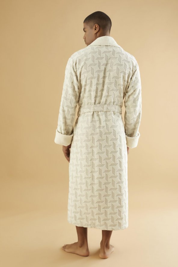 Jakarlı Organik %100 Cotton Erkek Bornozu - 4