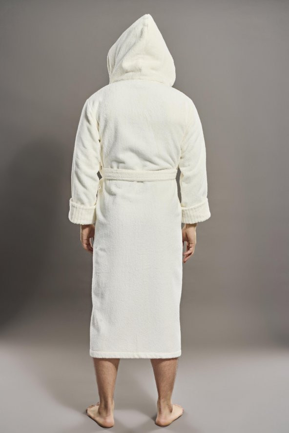 Yaka Fitilli %100 Organik Cotton  Cotton Erkek Bornozu - 8