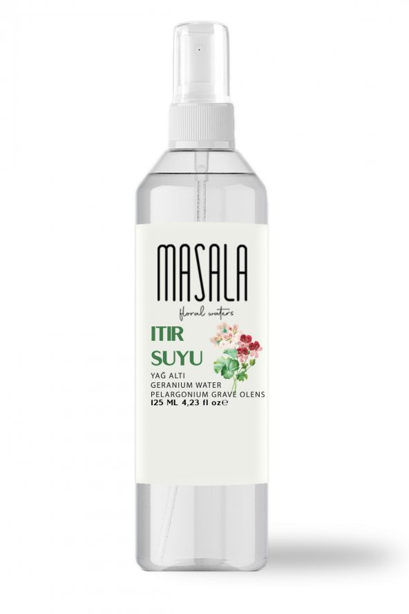 Masala Saf Itır Suyu (Sardunya) 125 ml 100 Doğal Yağlı Hidrosol - Tonik Geranium Floral Water Hydrosol Tonic - 2