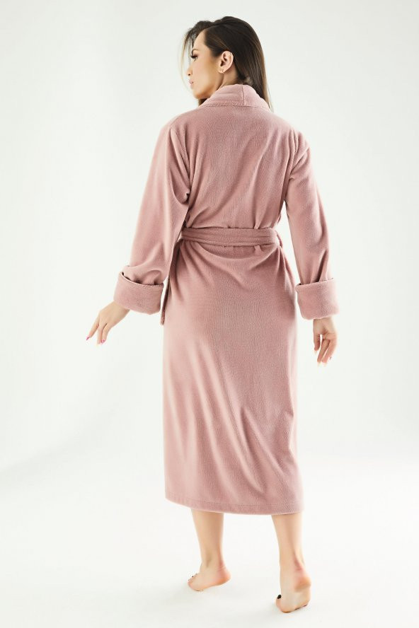 Uzun Şalyaka Triga Bambu Cotton Bayan Bornoz - 8