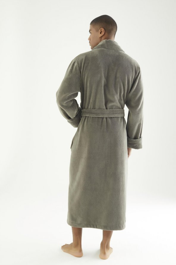 Uzun Şalyaka Triga Bambu Cotton Erkek Bornoz - 4