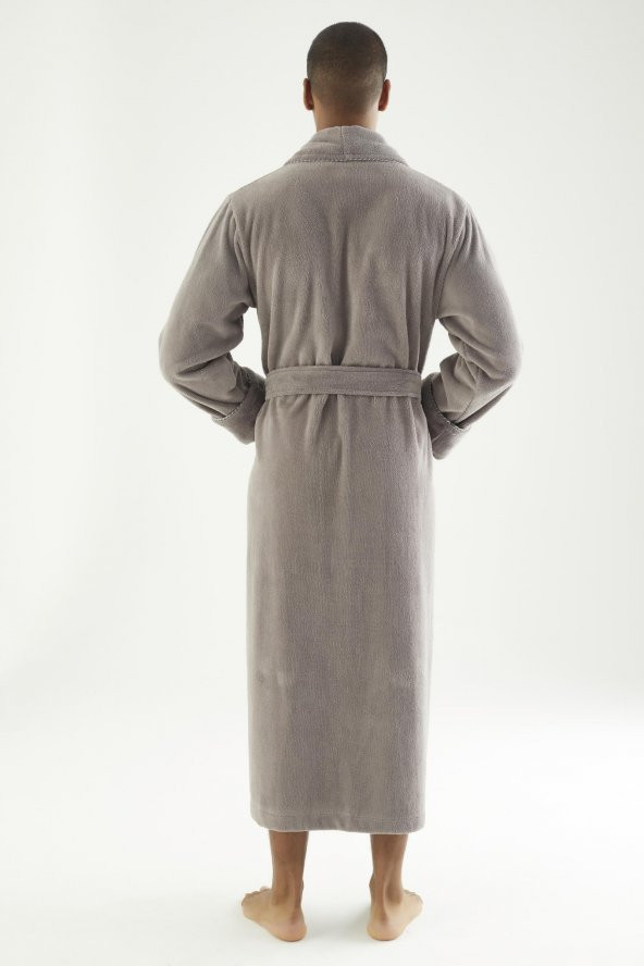 Uzun Şalyaka Triga Bambu Cotton Erkek Bornoz - 8
