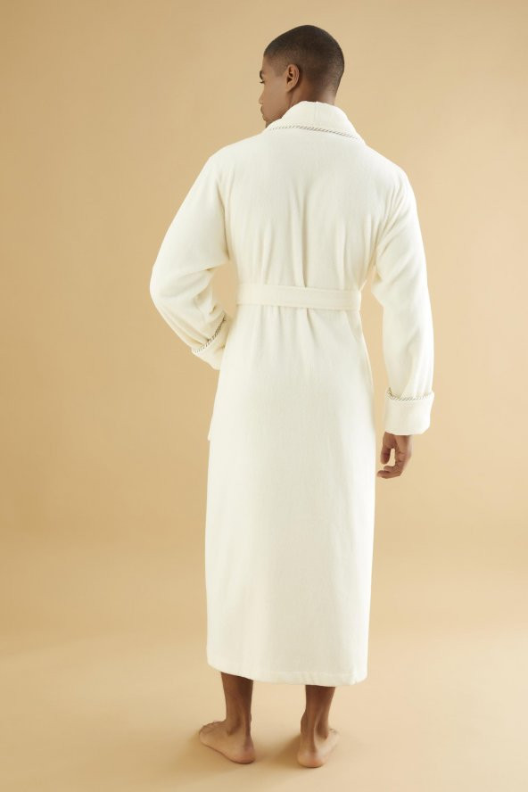 Uzun Şalyaka Triga Bambu Cotton Erkek Bornoz - 12