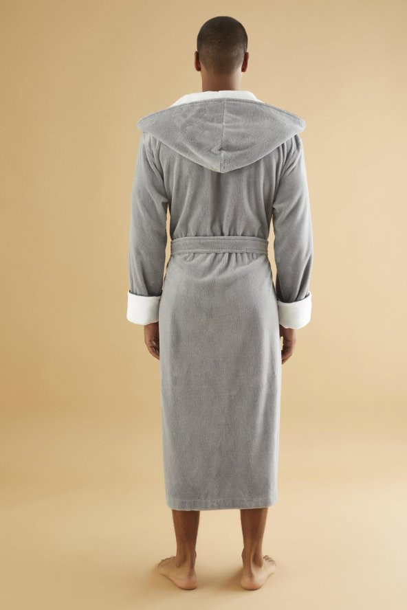 NATİONAL 77 Nakış Triga Bukle  Bambu Cotton Erkek Bornoz - 4