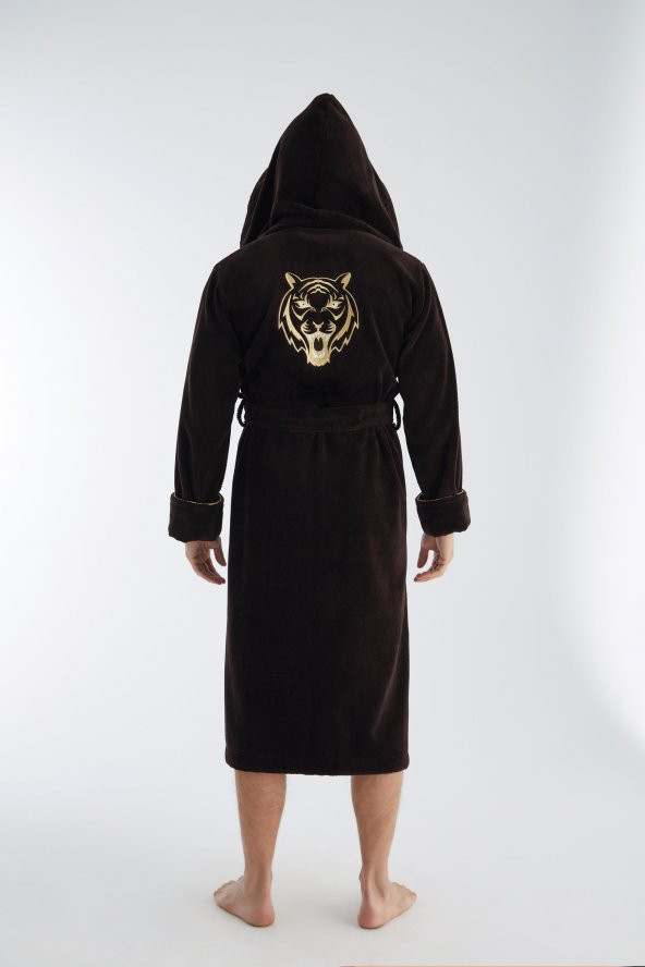 TIGERS Nakış Triga Bukle  Bambu Cotton Erkek Bornoz - 5