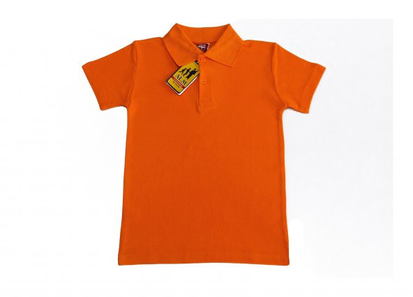 Polo Yaka Tişört Alm Kısa Kol 6-16 Yaş Çocuk  Okul Turuncu Tişörtt-shirt