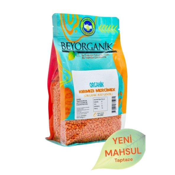 BEYORGANİK Organik Kırmızı Mercimek 500gr