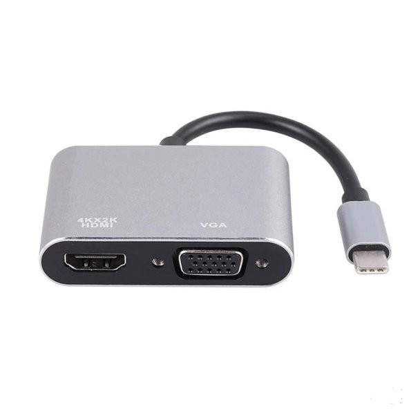 Global 2in1 Type-C to 4K HDMI + VGA Çevirici ve Dönüştürücü Adaptör WNE0119