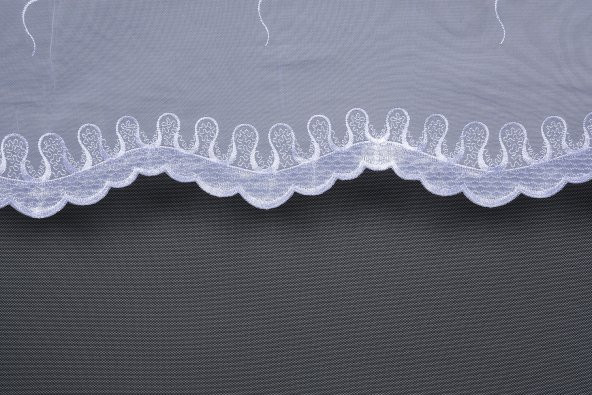 BRODE 1045 DESEN BEYAZ RENK TEK KANAT Hazır dikilmiş Pileli Fon Perde 300260 cm - 5